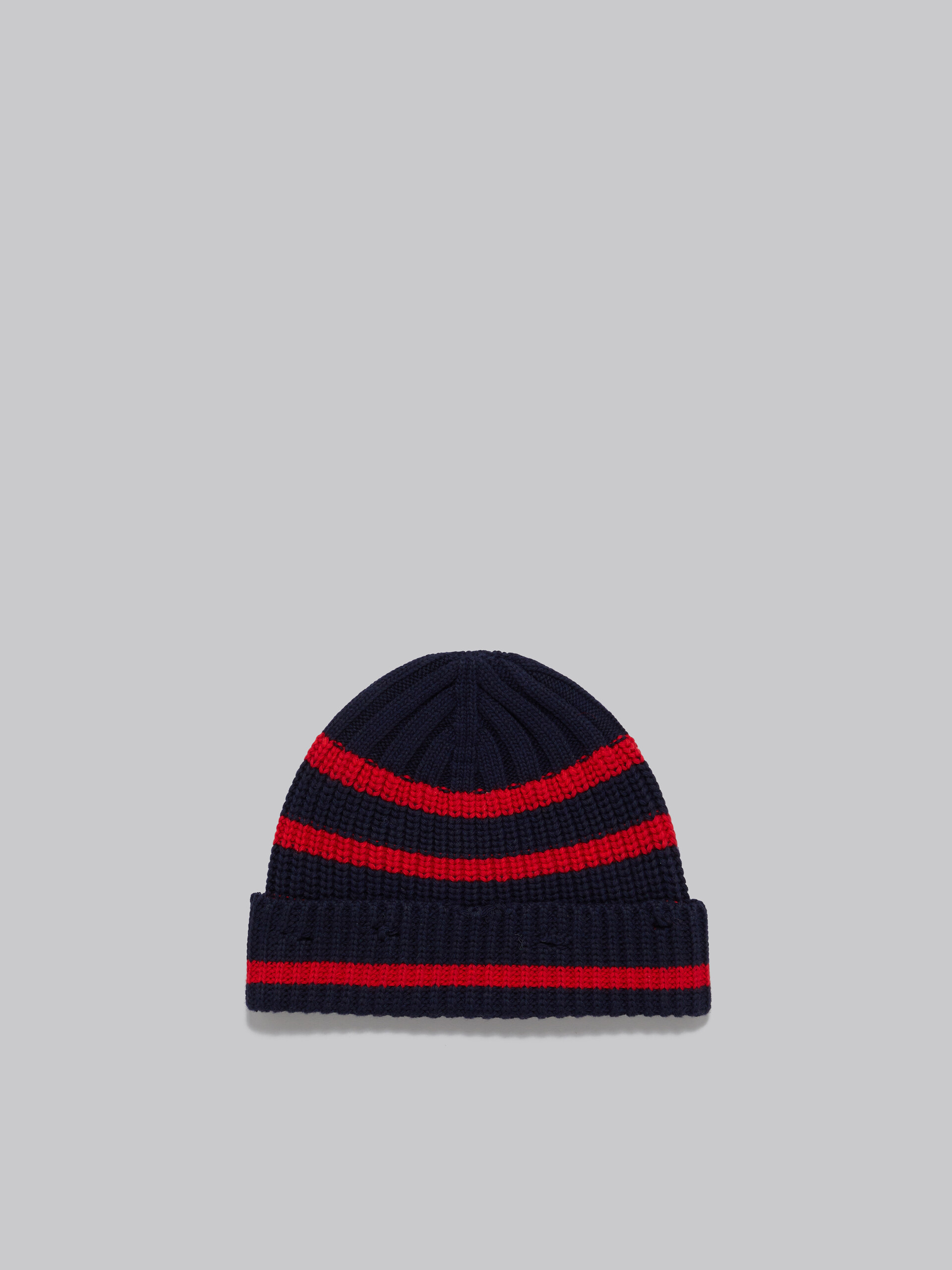 Marni Logo-embroidered Virgin-wool Beanie In Black