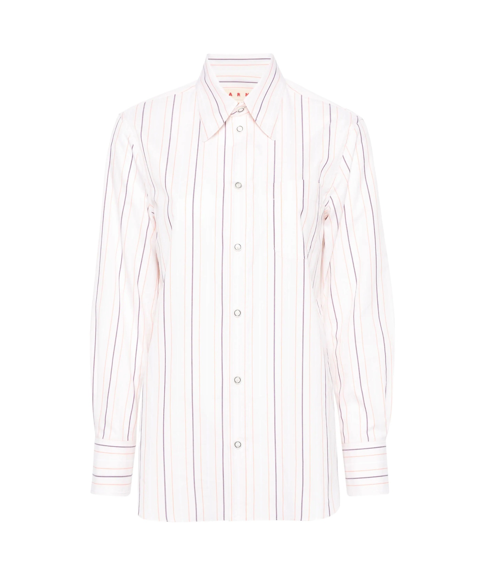 Marni Striped Cotton-poplin Shirt In White