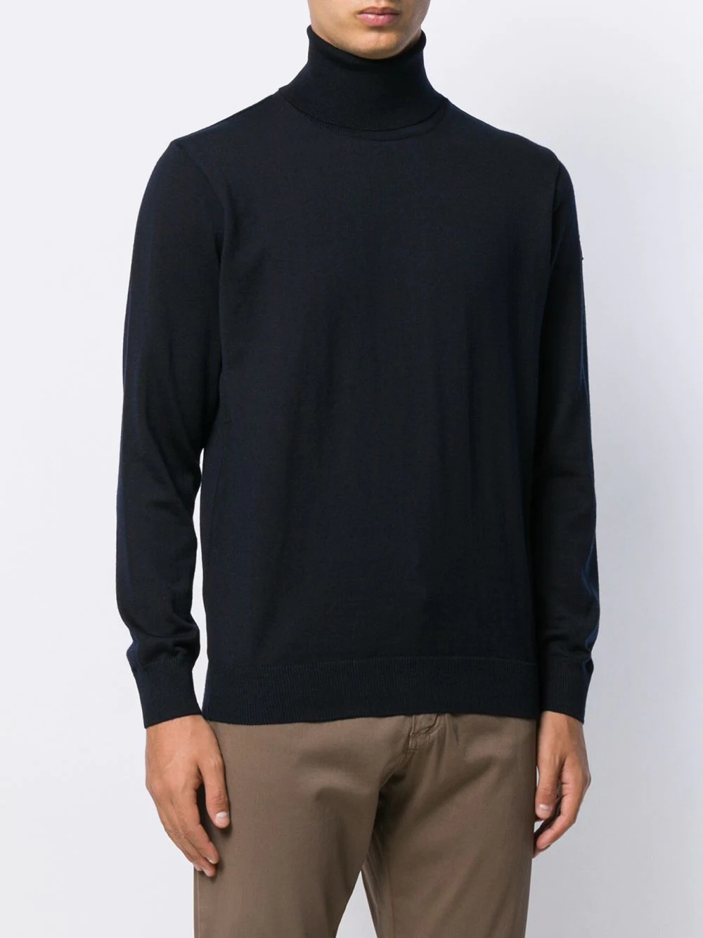 Paul & Shark Turtleneck Virgin Wool Jumper In Black