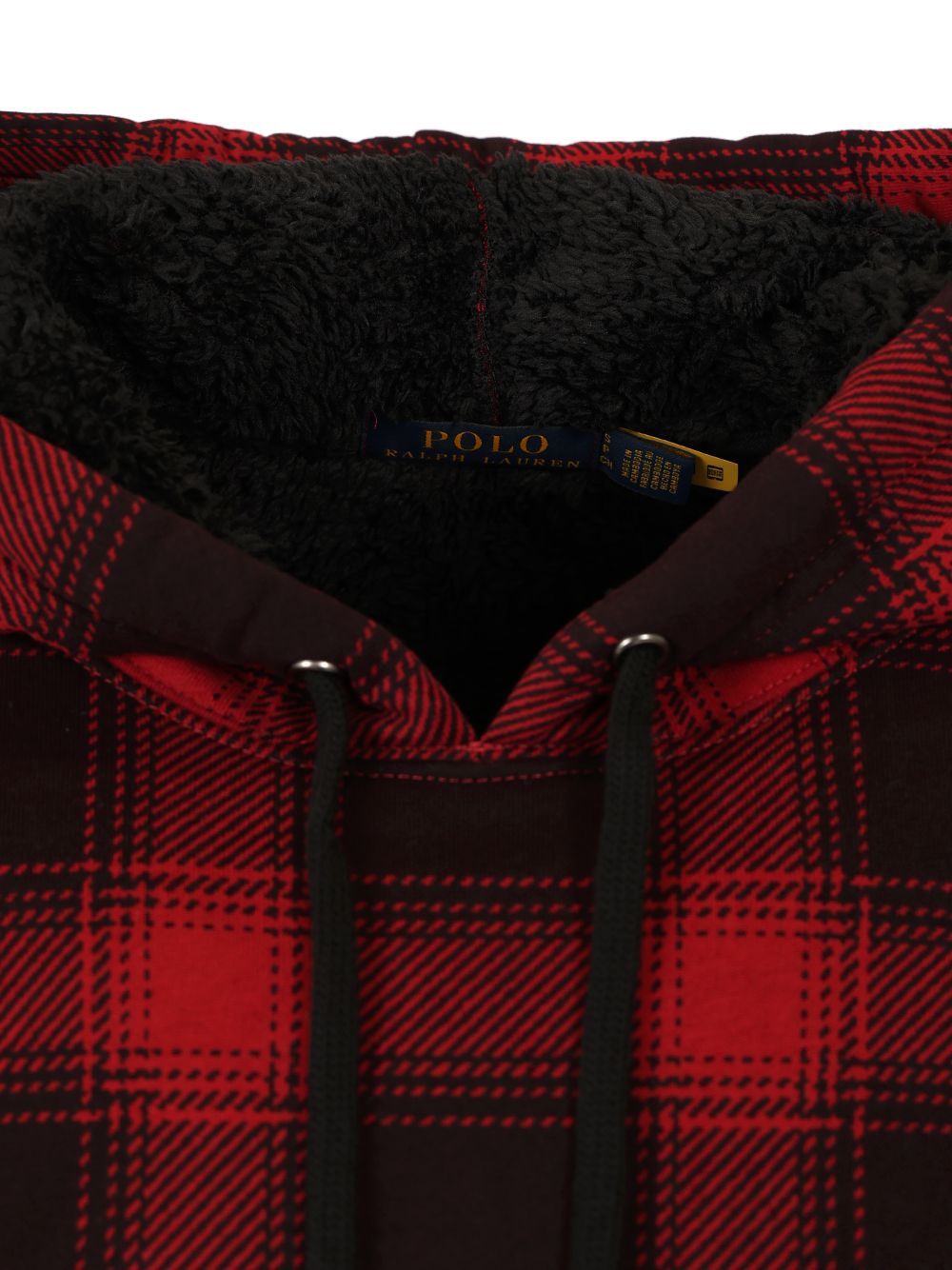 Polo Ralph Lauren Checked Fleece Hoodie Sweatshirts Red In Red