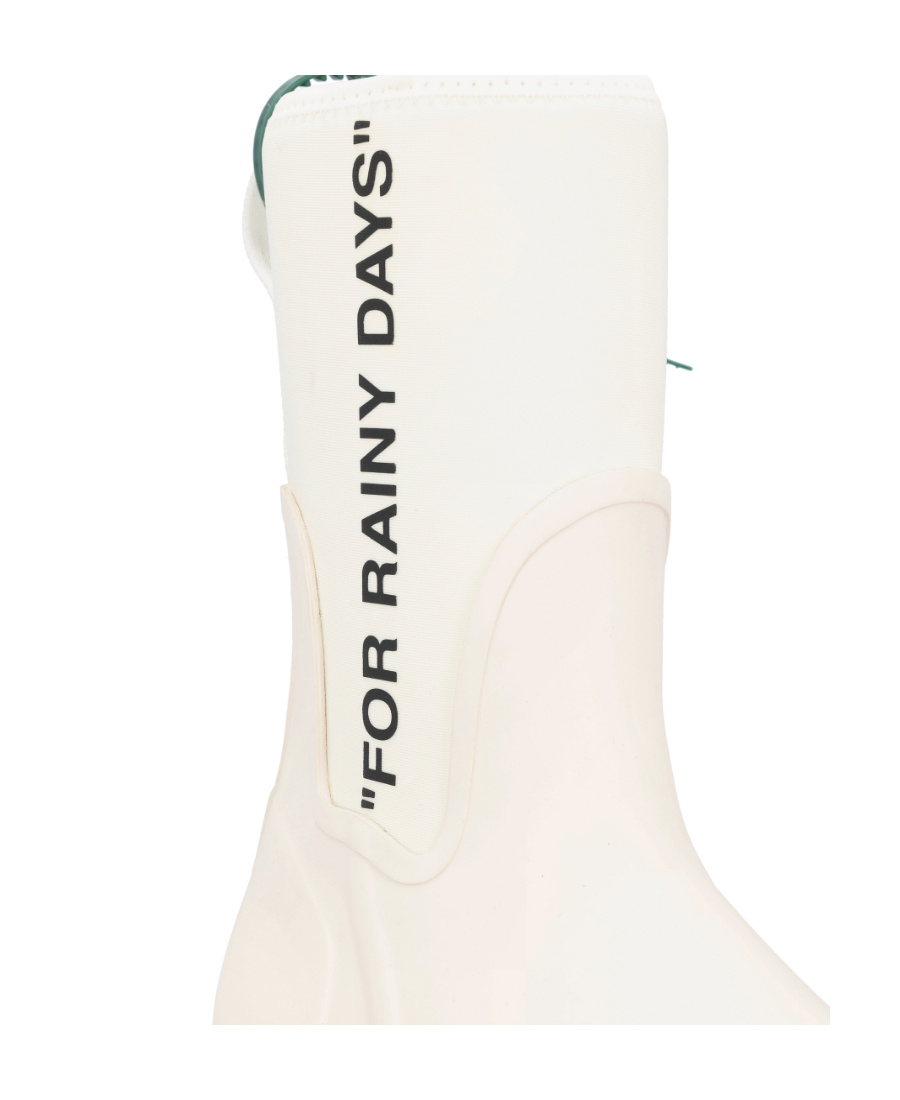 Off-white Slogan-print Ankle Boots In White