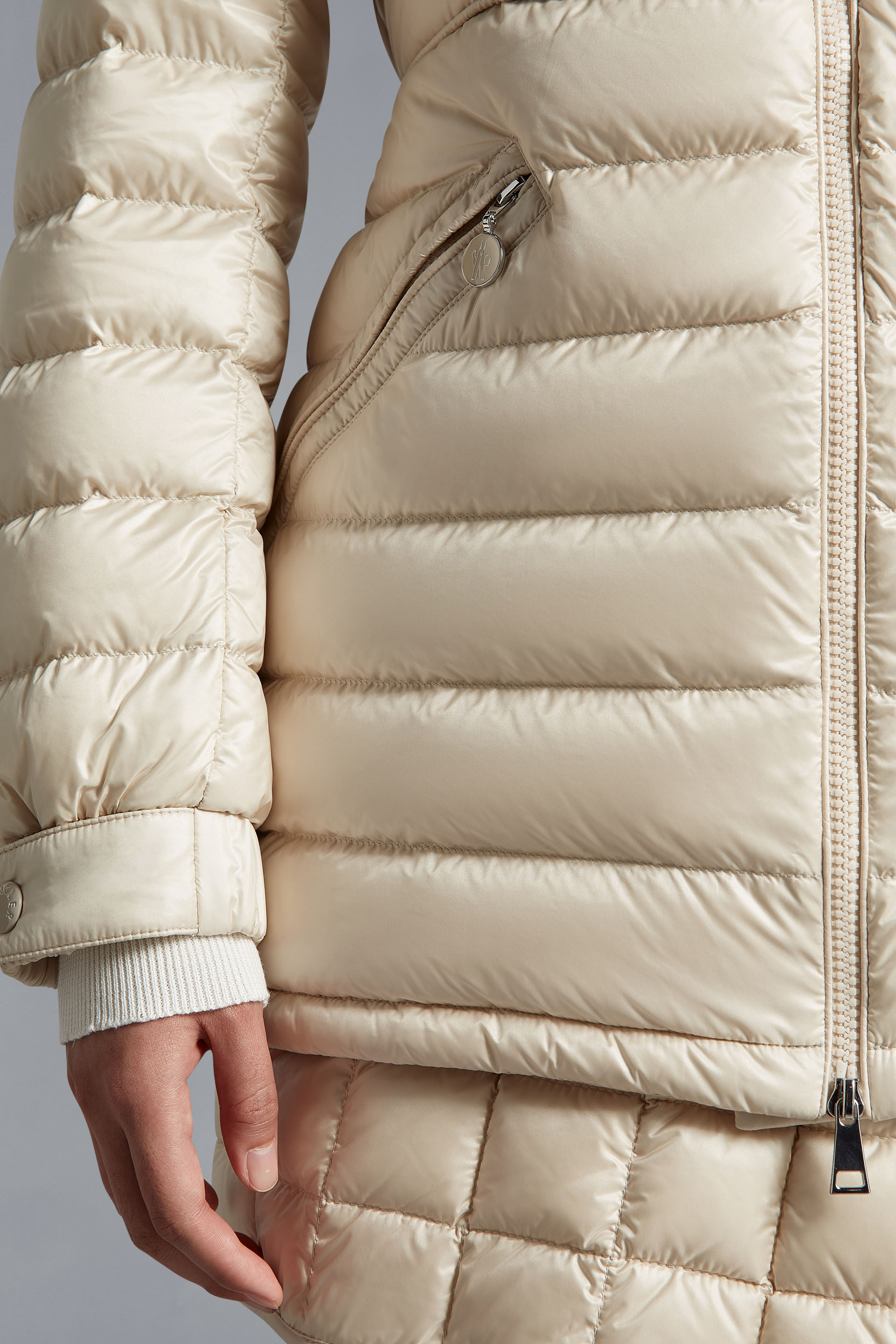 Shop Moncler Madine Short Down Jacket In Nude