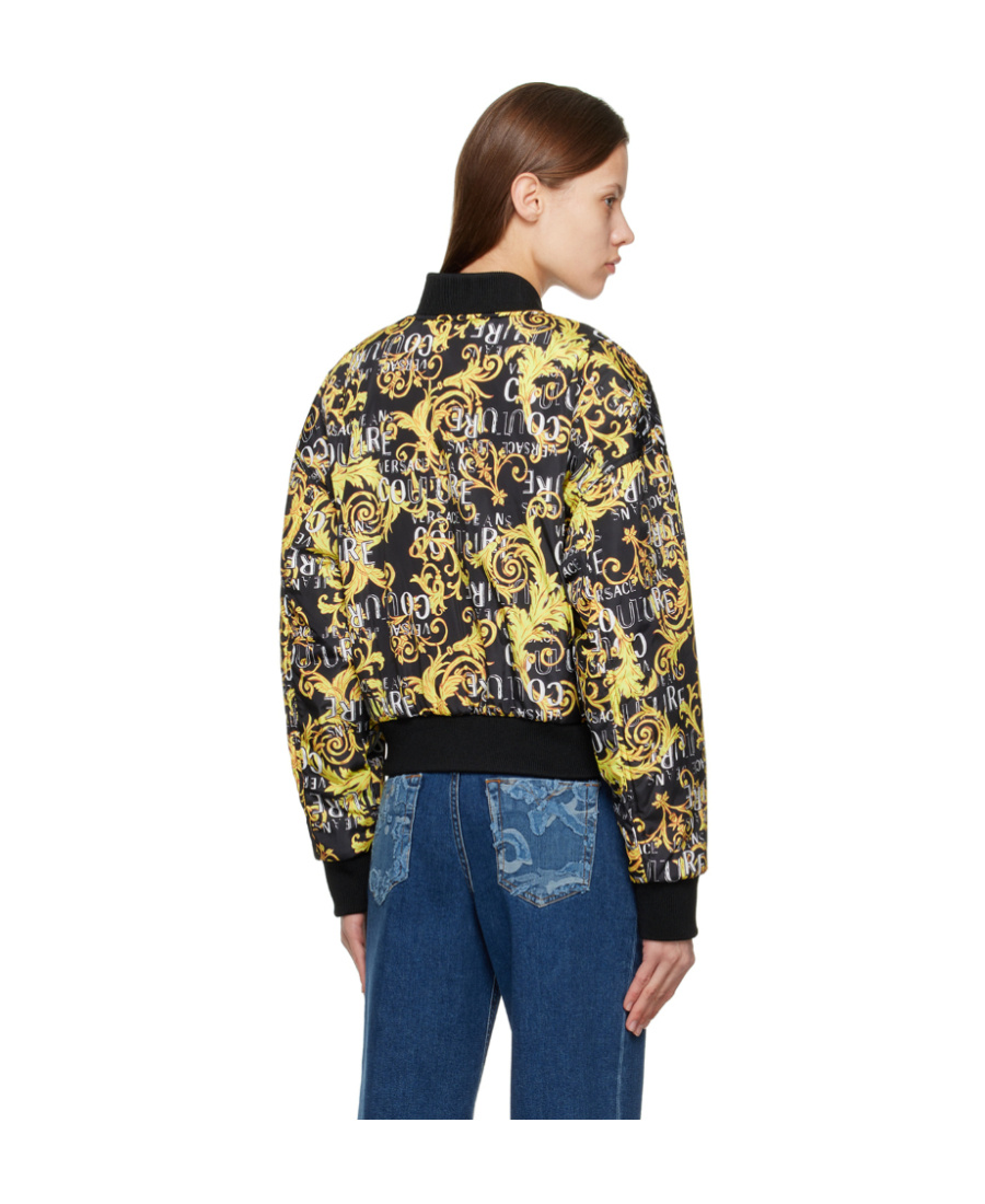 Versace Jeans Logo Pattern Double-sided Pilot Jacket In Multicolor