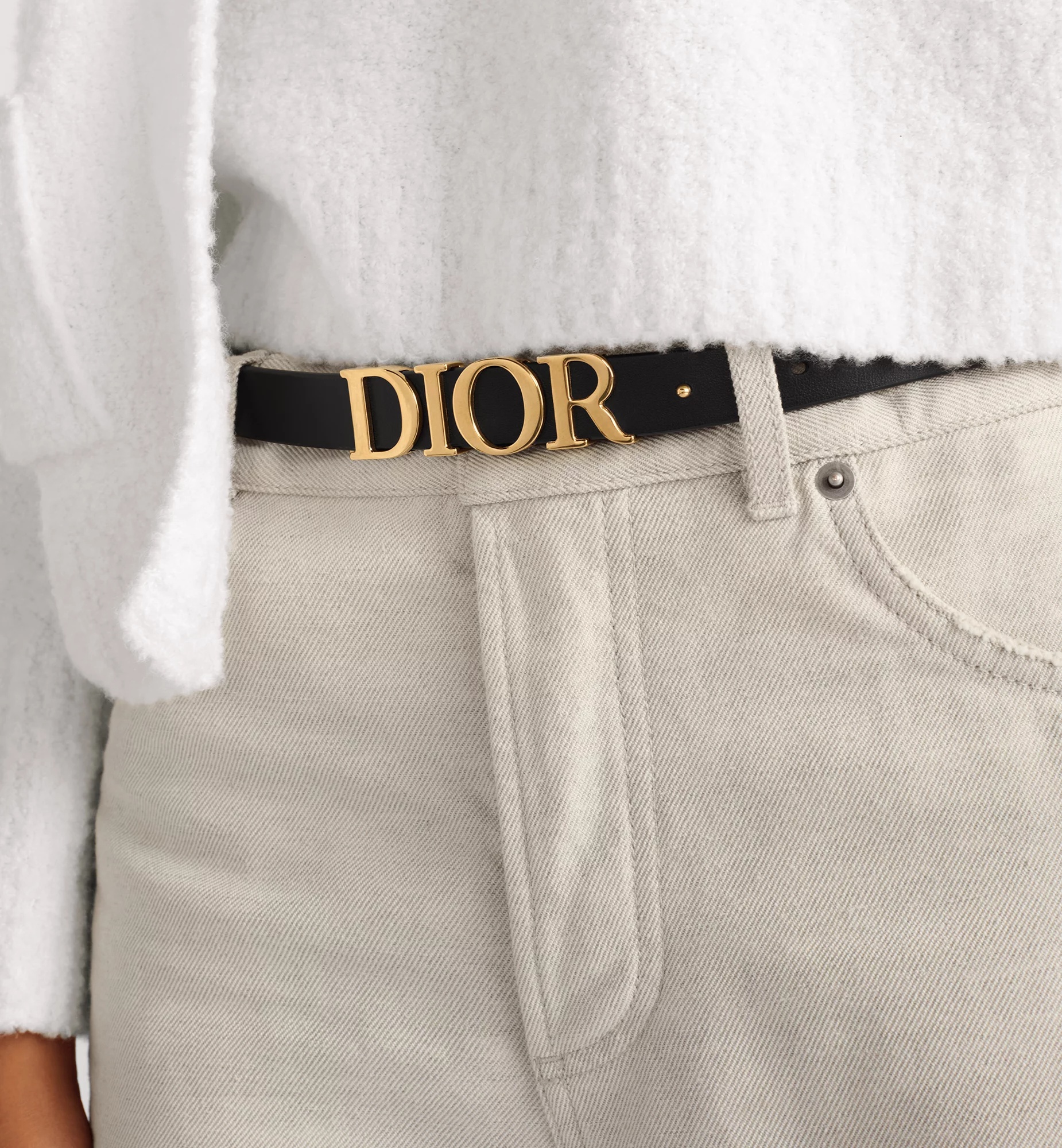 Dior Reversible D-dream Belt In Black