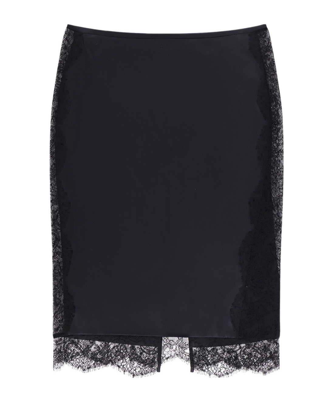 Tom Ford Women Silk Skirt With Lace Inserts In Black