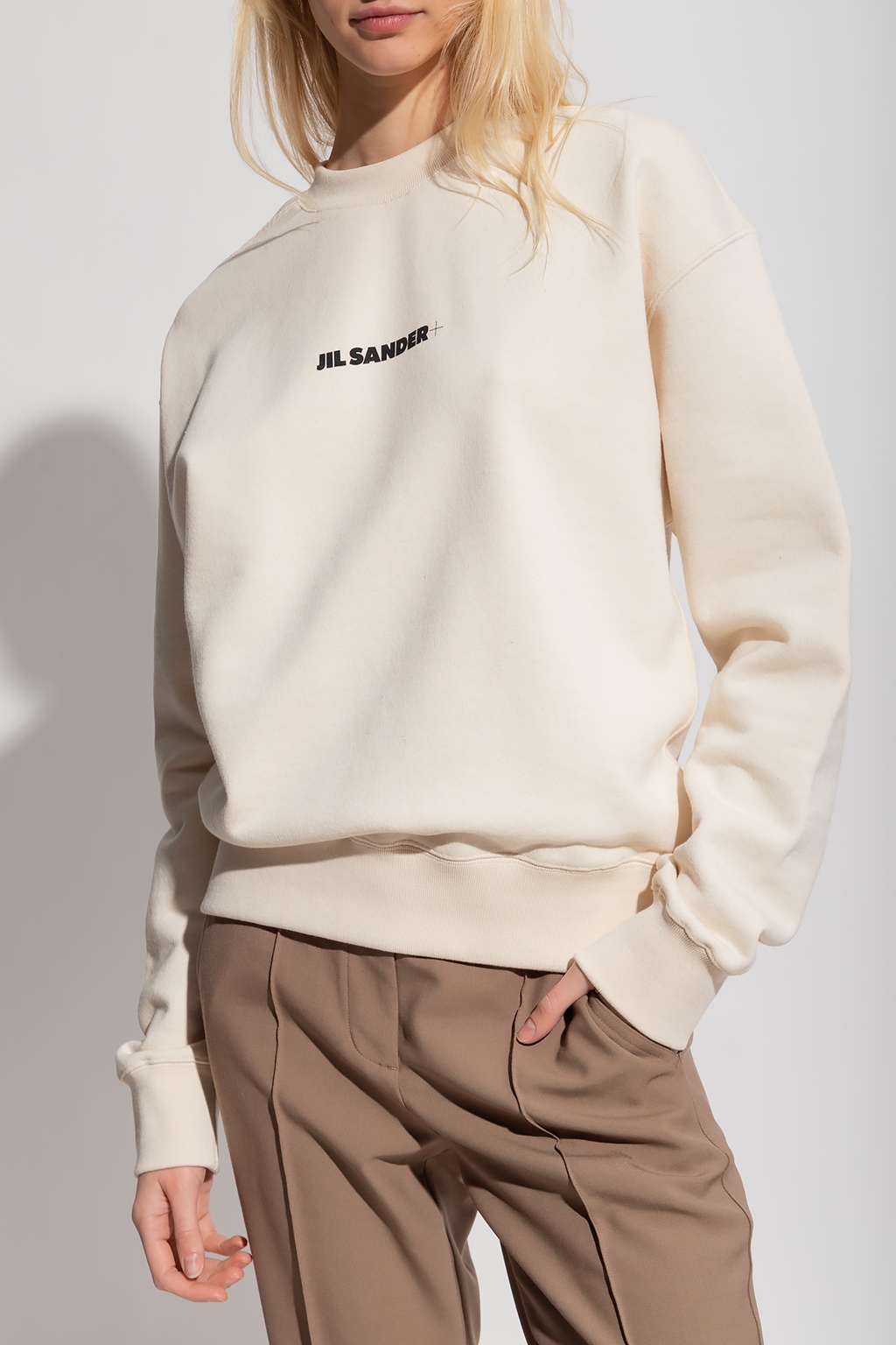 Shop Jil Sander Logo Sweatshirt In White