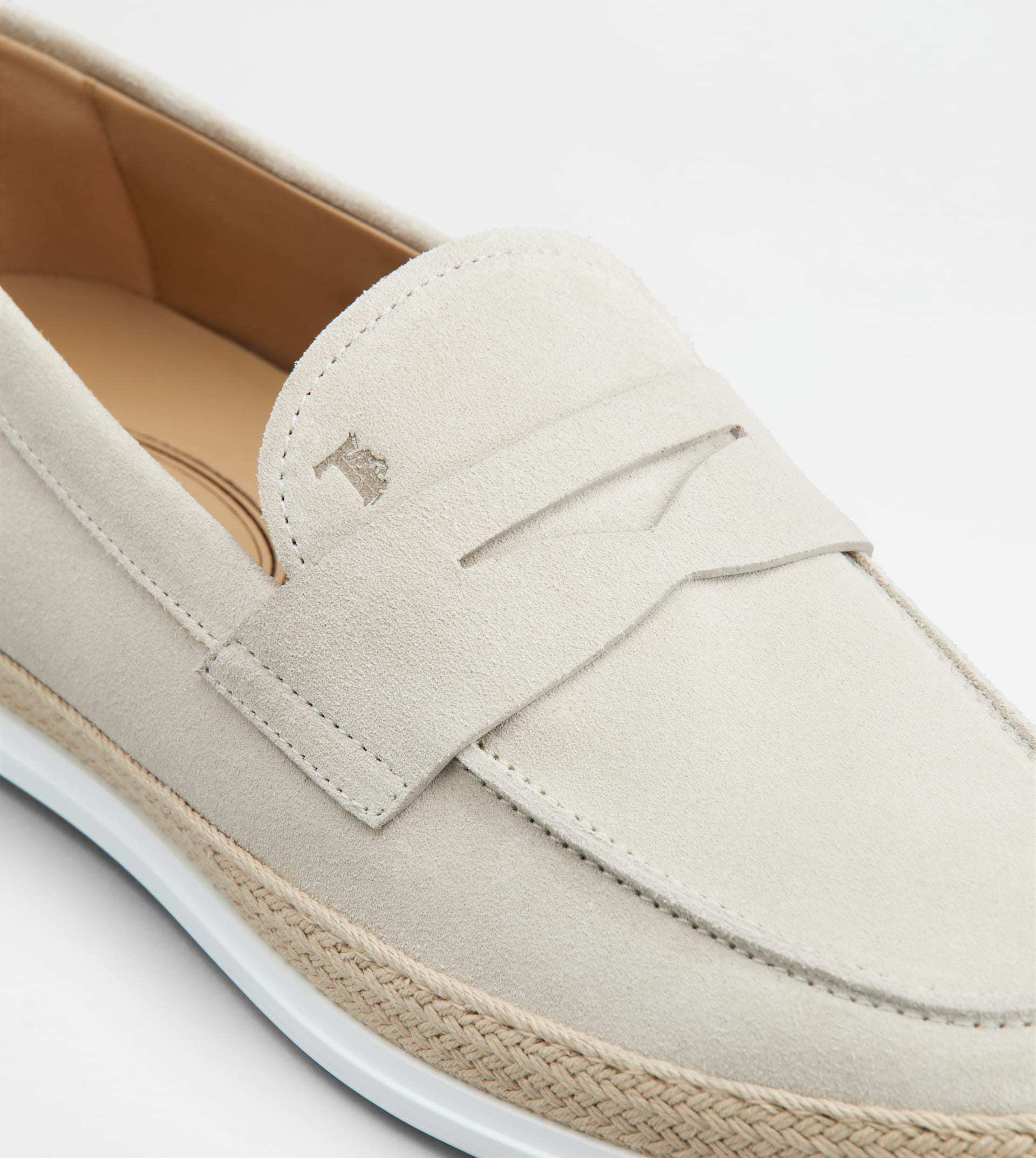 Tod's Penny-slot Suede Loafers In White