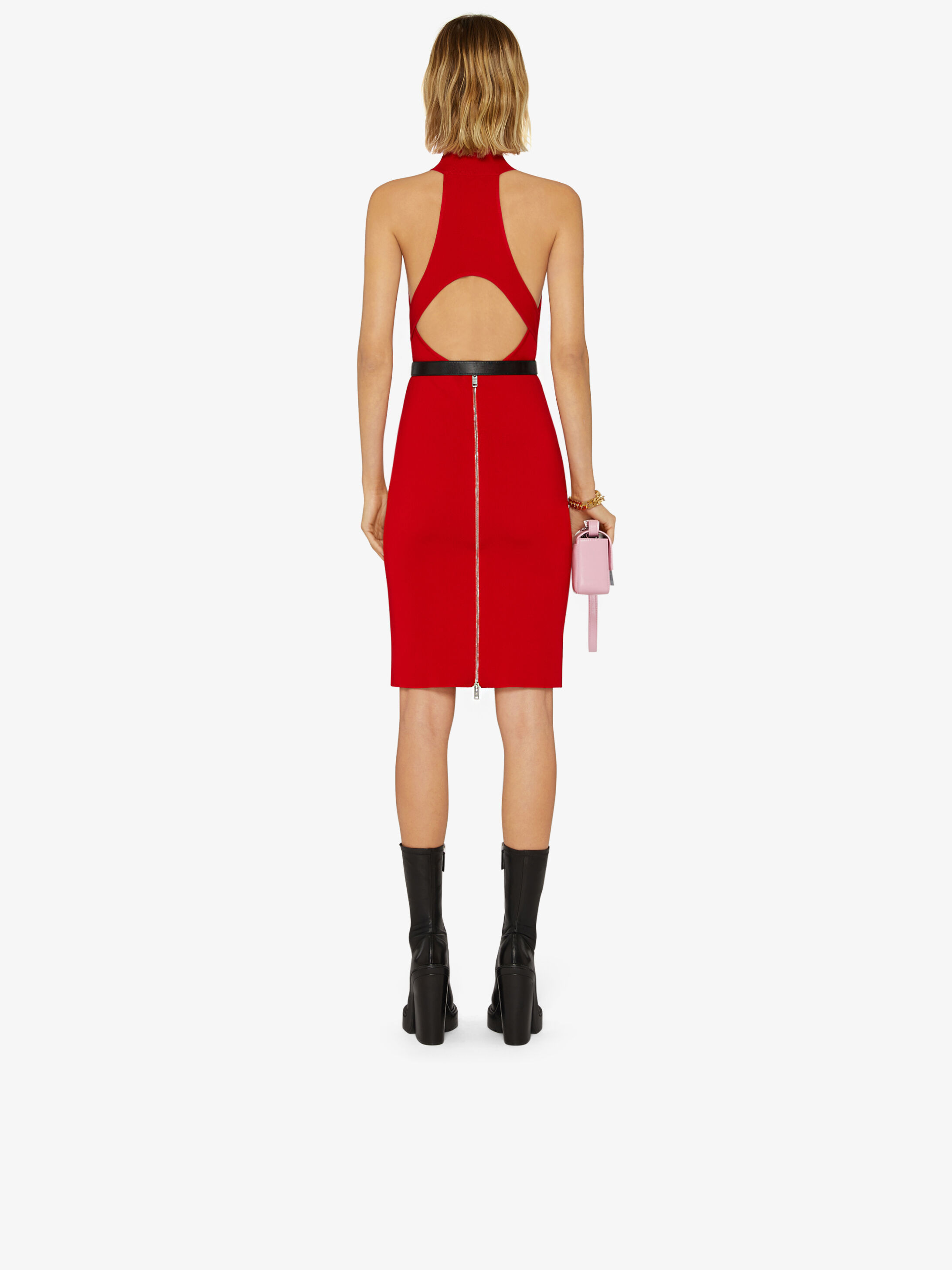 Givenchy Knitted Sleeveless Dress In Red