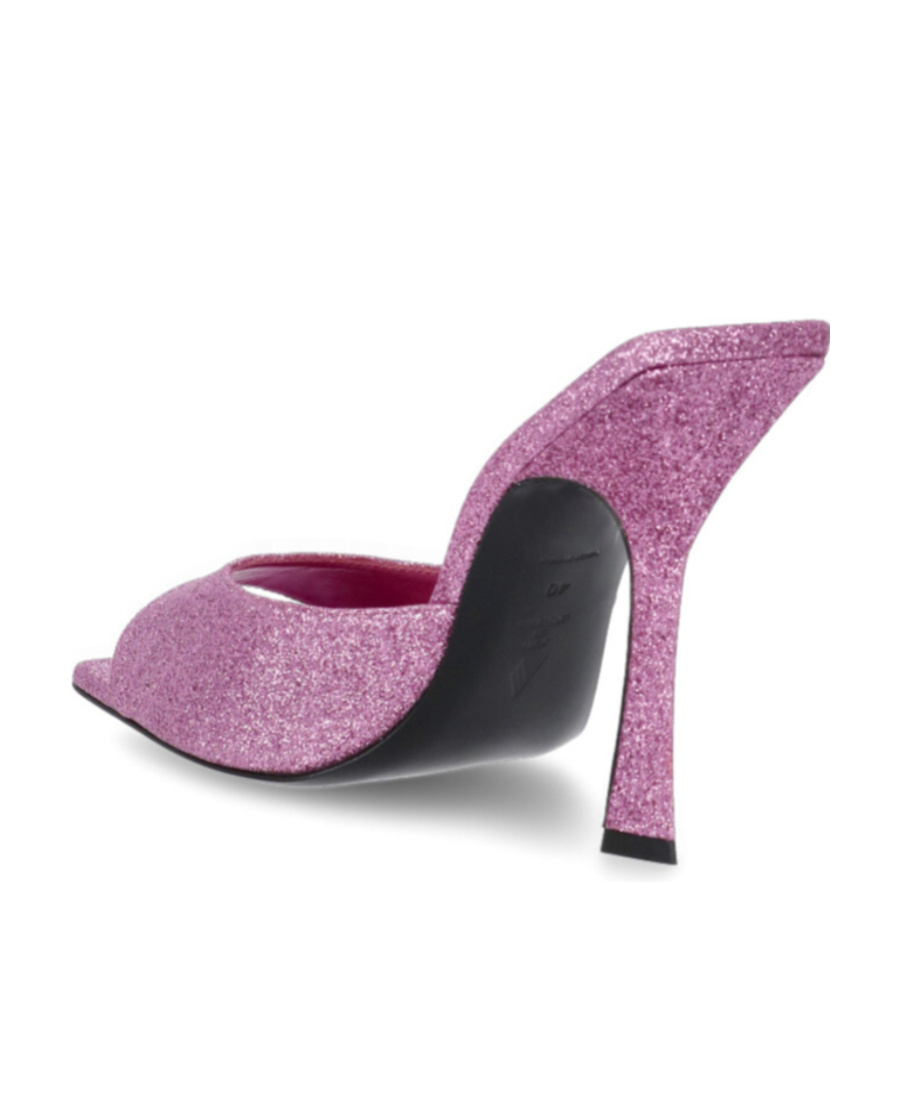 Shop Attico Glittered High-heeled Mules In Purple