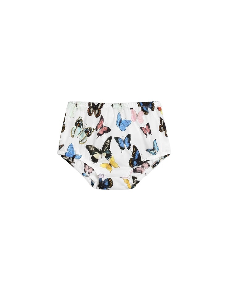 Dolce & Gabbana Poplin Dress With Butterfly Print In White