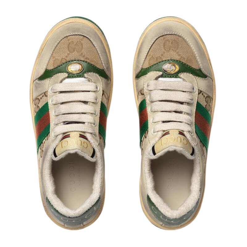Gucci Gg Supreme Web Sneakers In Nude