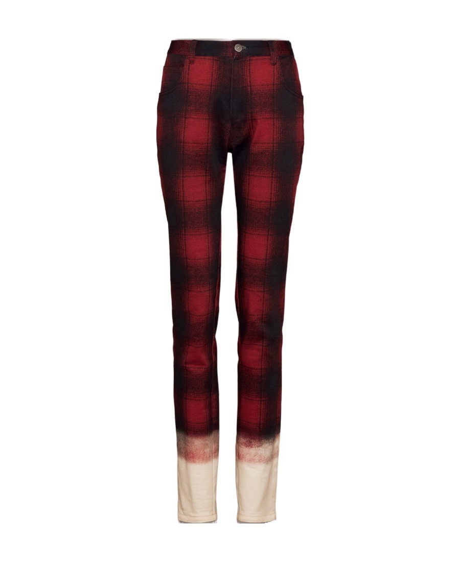 Maison Margiela Tartan-check Tapered Trousers In Black
