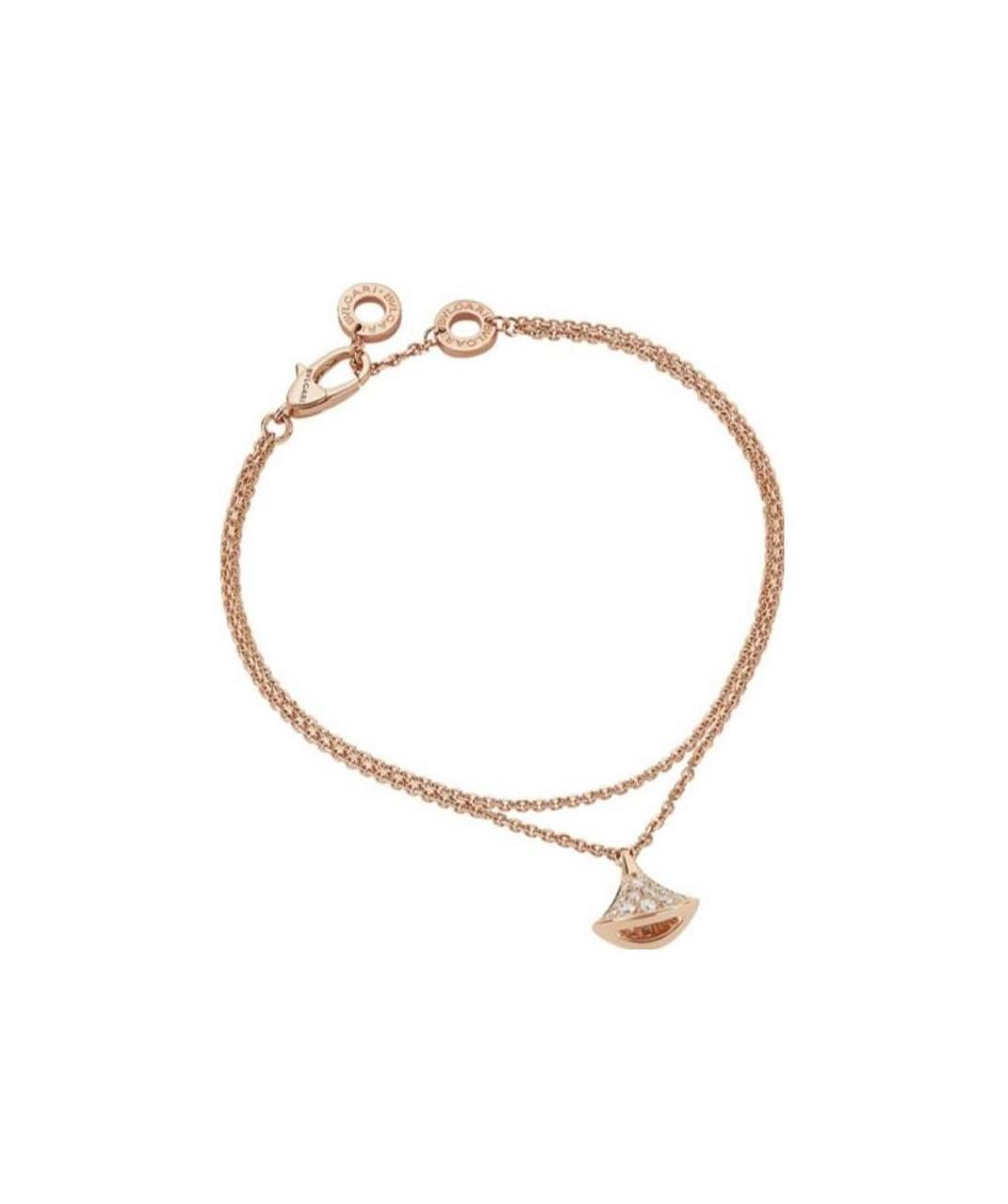 Bvlgari Womens Rose Gold Divas Dream 18ct Rose-gold And 0.26ct Brilliant-cut Diamond Charm Bracelet In Yellow