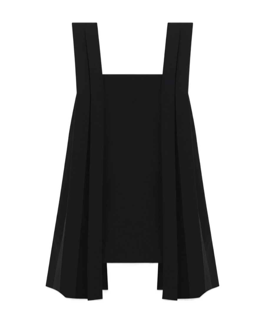 We11 Done Pleat-detail Sleeveless Minidress In Black