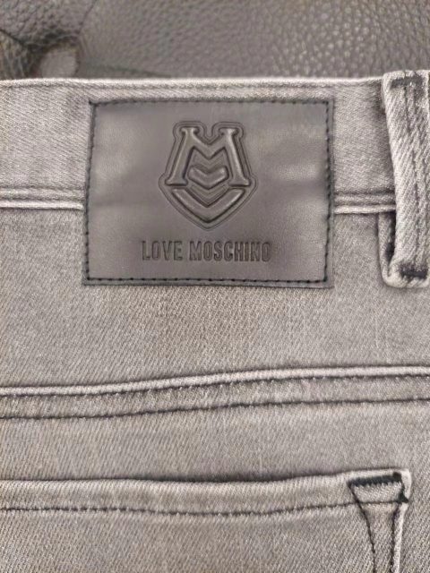 Moschino Belt-loop Jeans In Gray