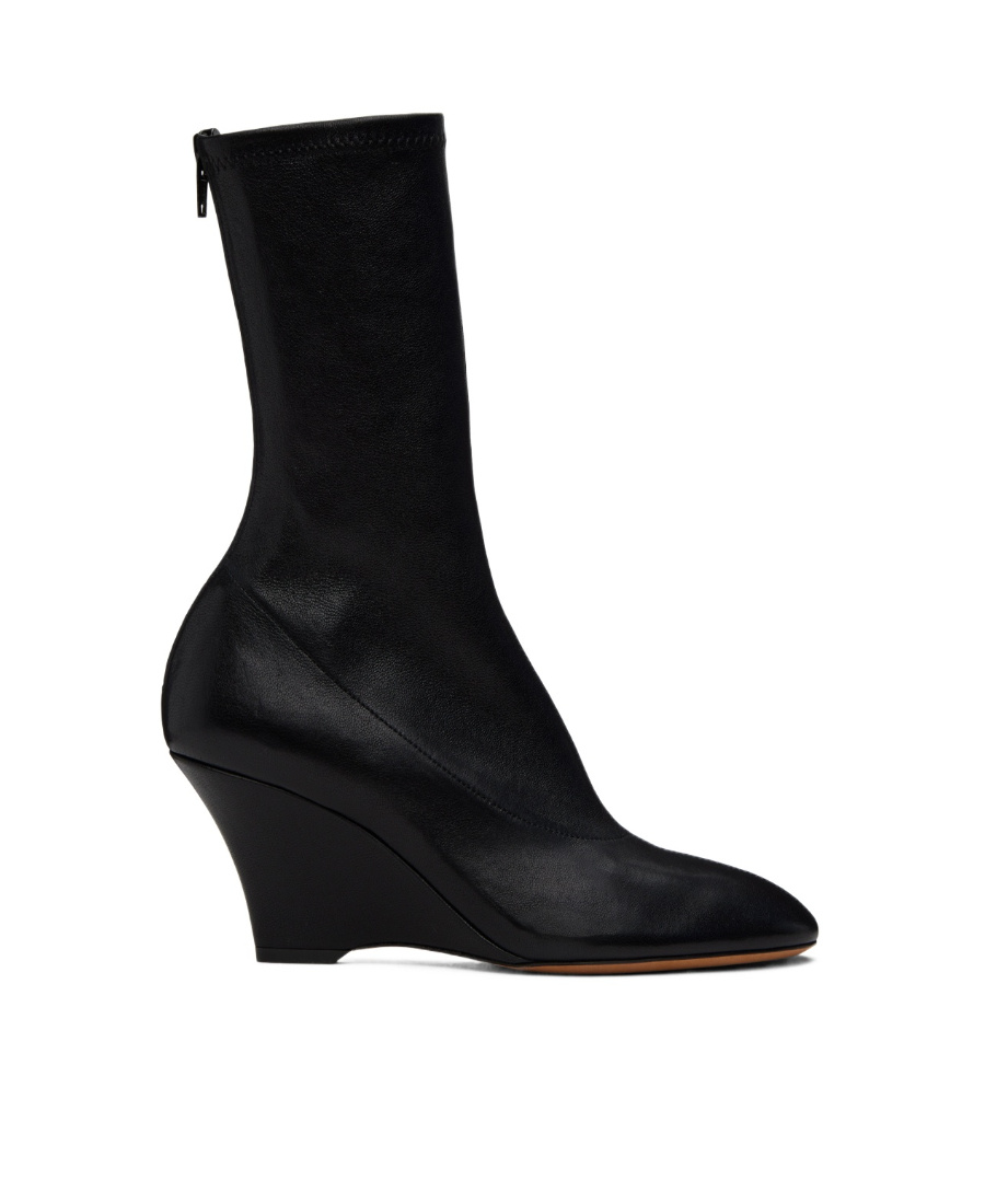 Khaite Rear Zipper Boot In Black