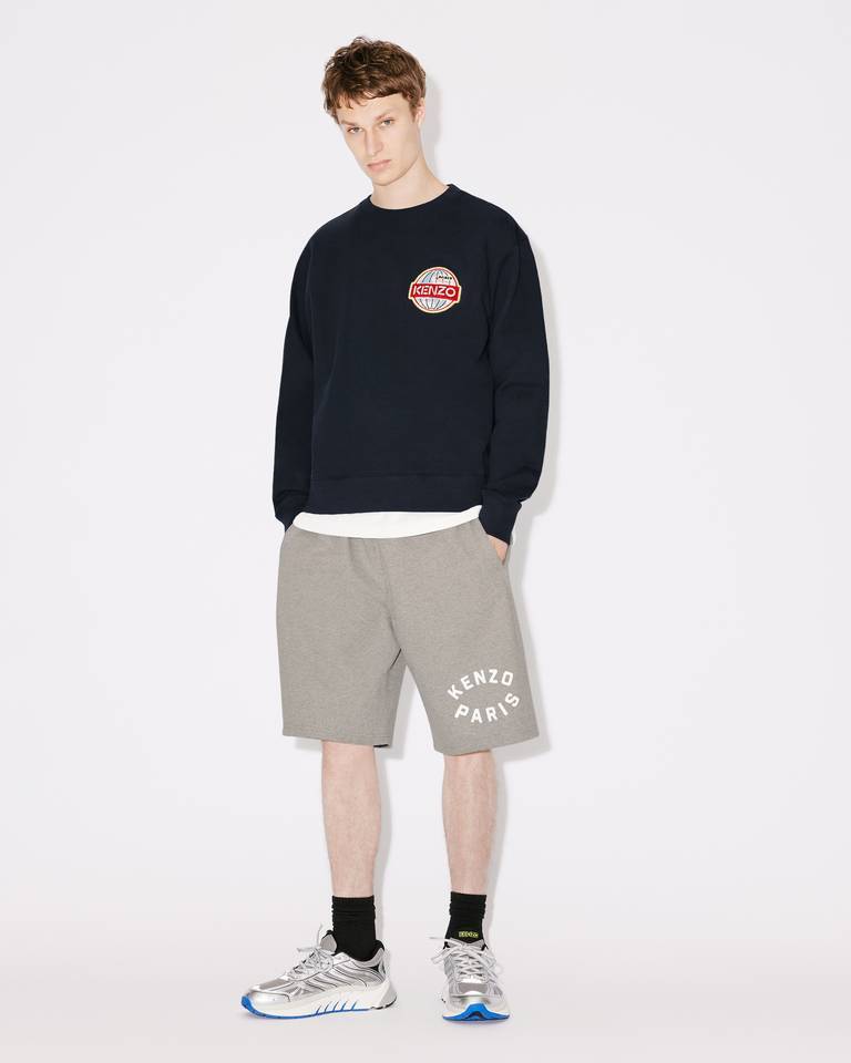 Kenzo Travel Logo Patch Crewneck Sweatshirt In Black