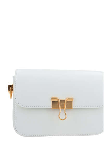 Off-white Off White Binder Small Leather Shoulder Bag In White