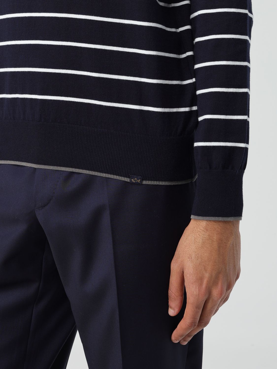Shop Paul & Shark Striped Knitted Jumper In Black