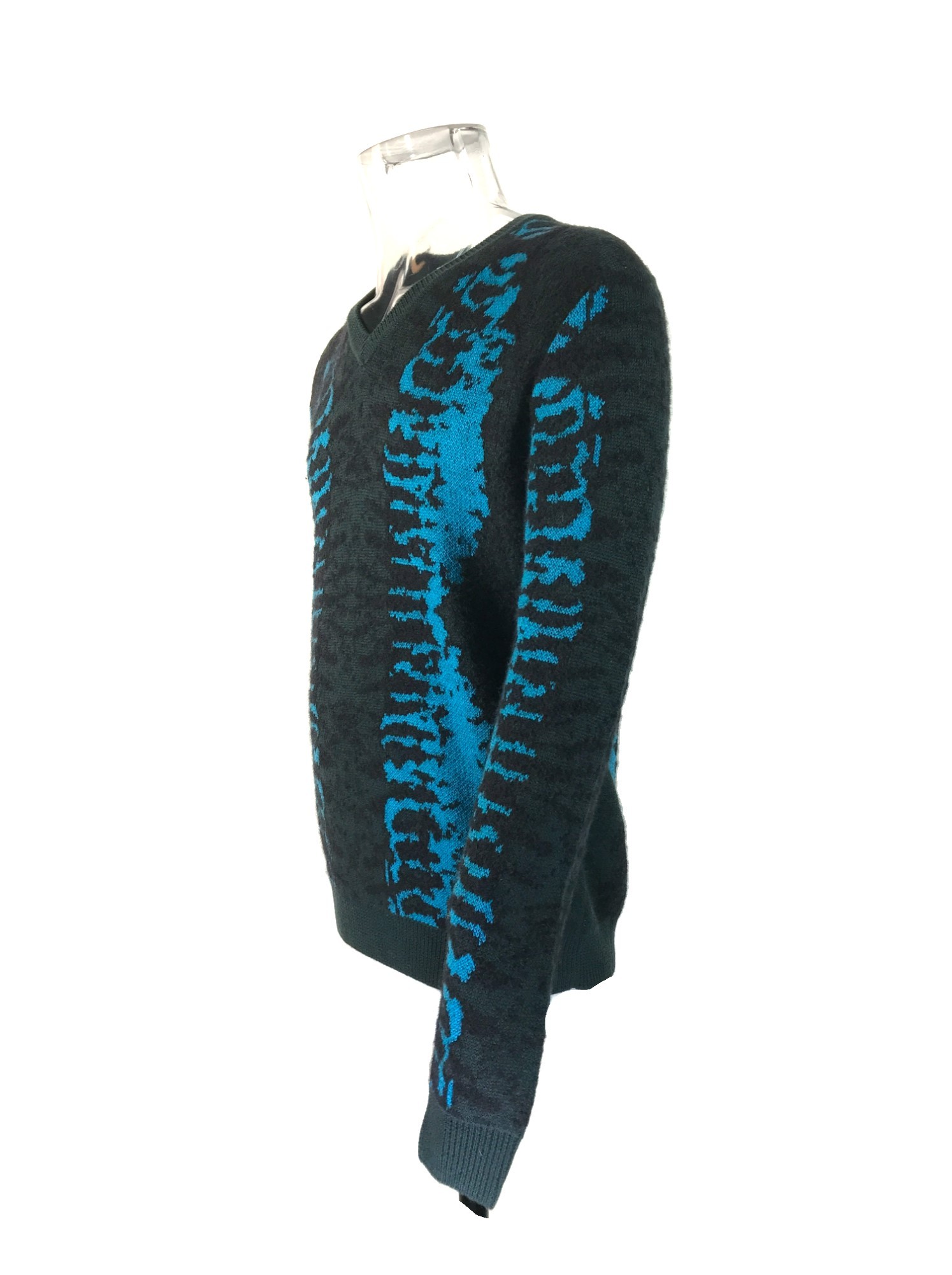 Versace Long-sleeved Knitted Sweater In Green