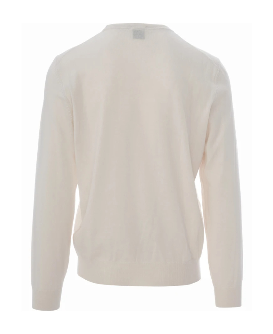 Hugo Boss Logo-embroidered Cotton Jumper In White