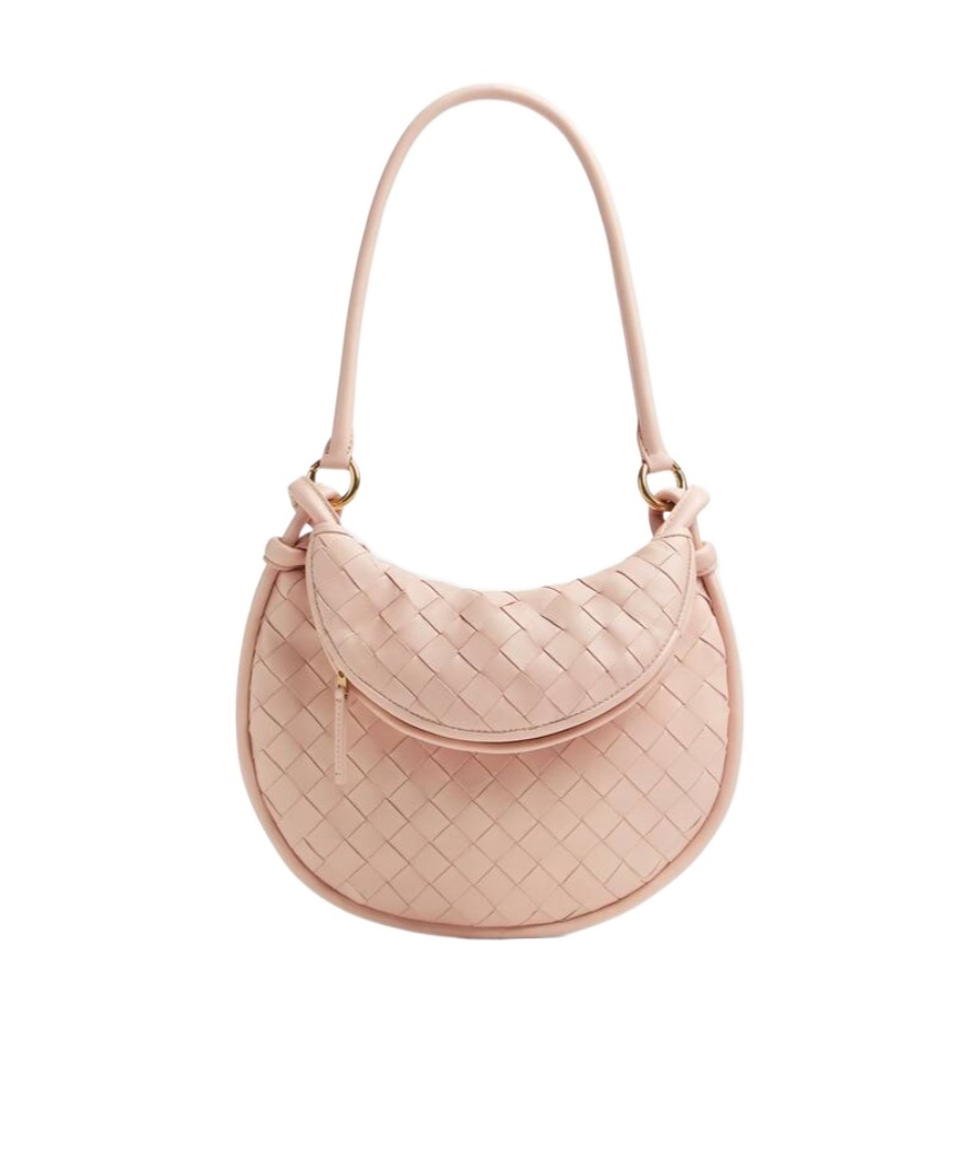 Bottega Veneta Gemelli Small Intrecciato Shoulder Bag In Nude