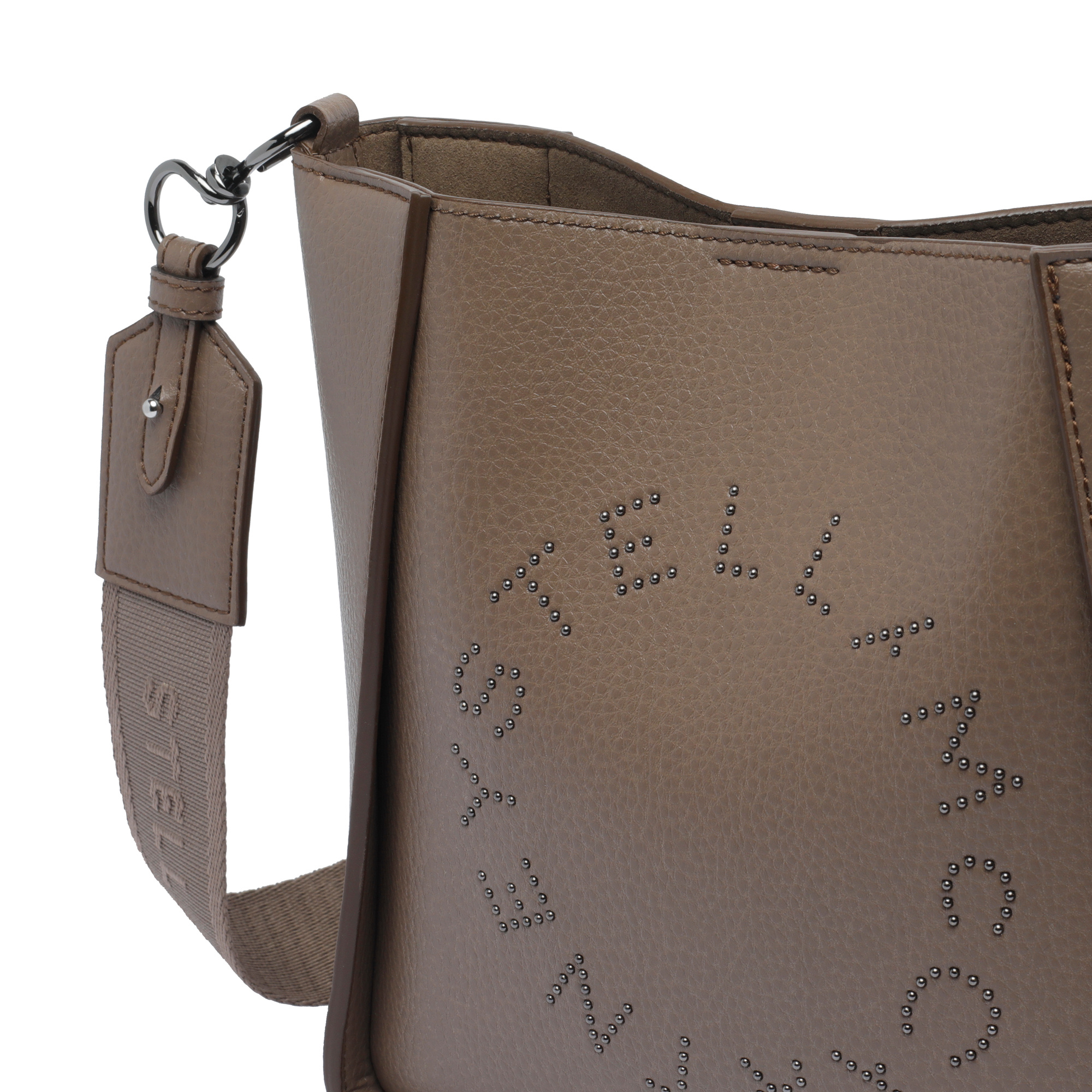 Stella Mccartney Adjustable Strap Crossbody Bag Logo In Brown