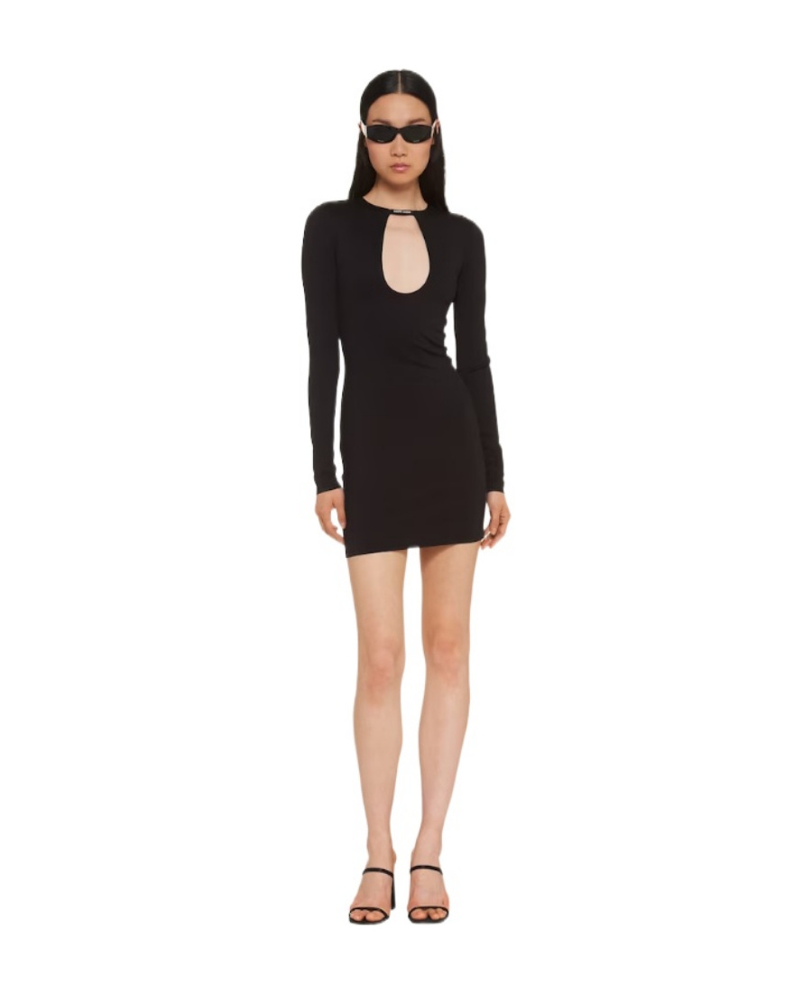 MIU MIU STRETCH JERSEY MINI-DRESS