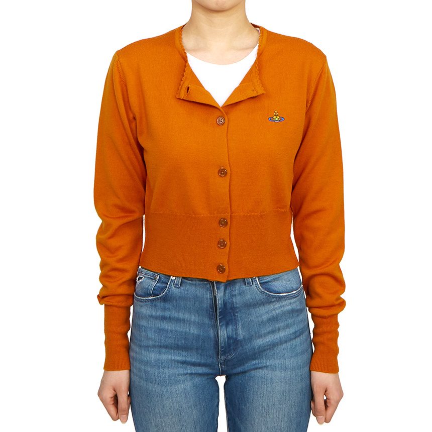 Vivienne Westwood Orb Embroidered Buttoned Cardigan In Orange