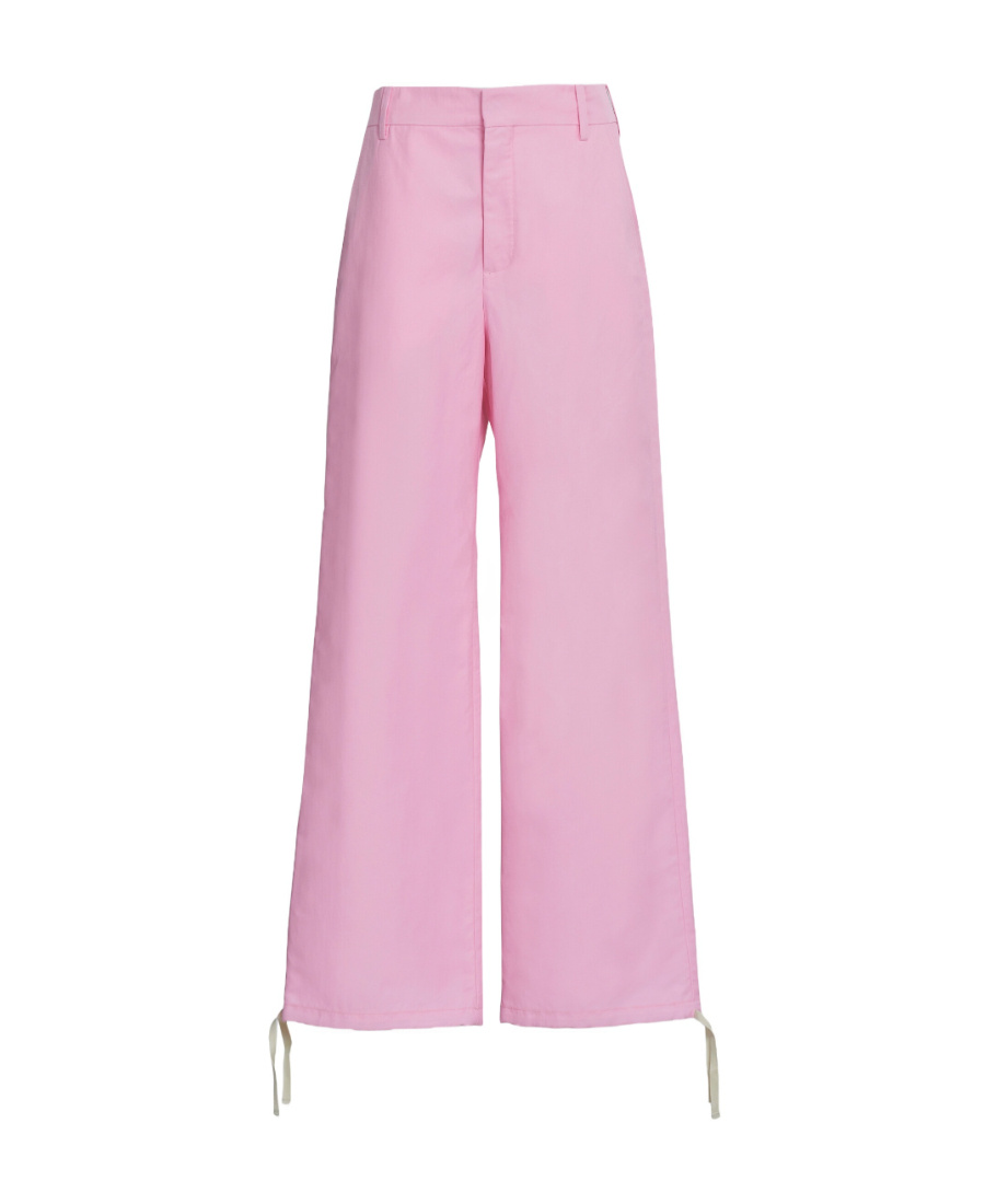 Marni Embroidered-logo Straight-leg Trousers In Pink