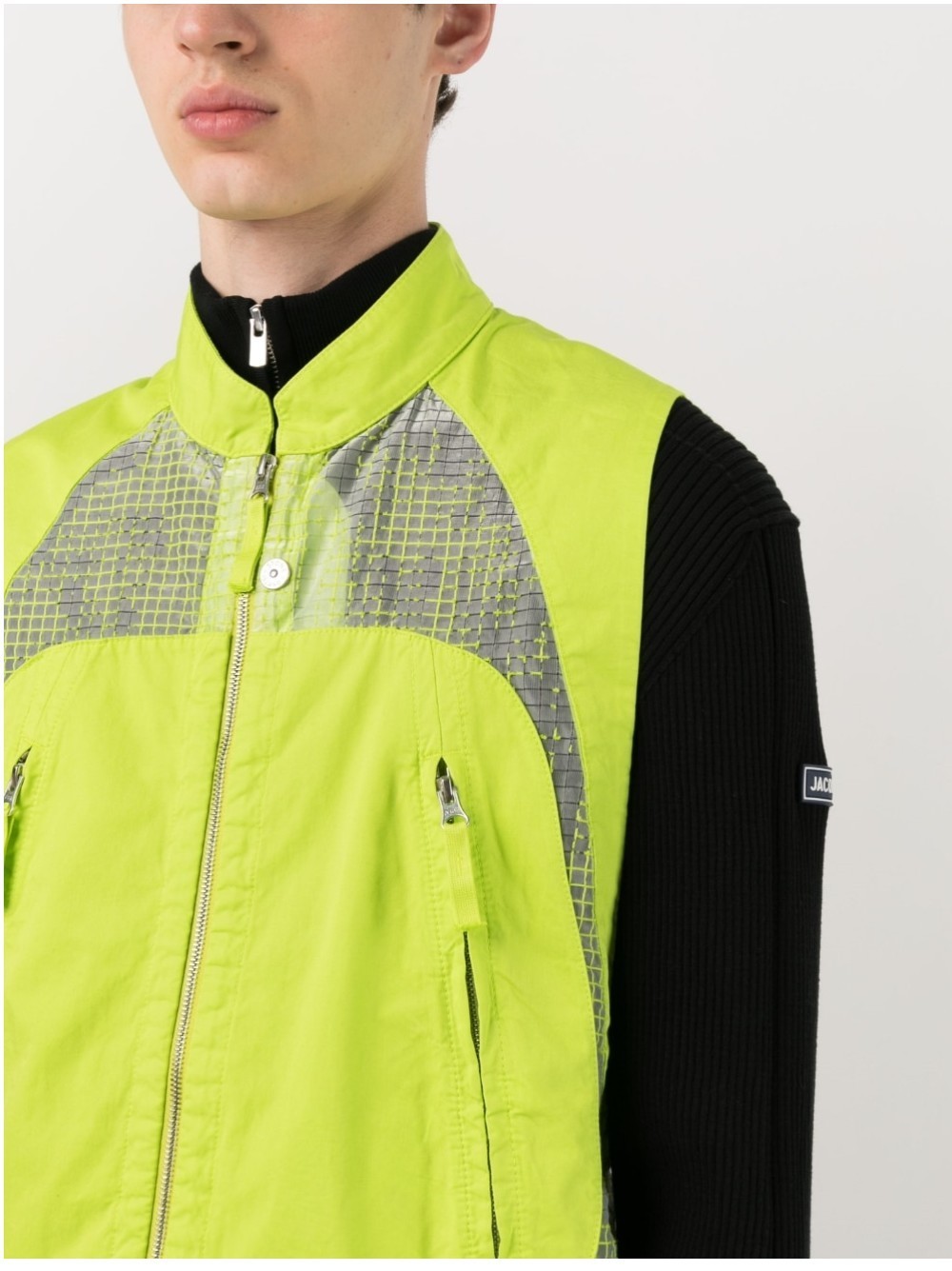 Stone Island Mesh-panel Vest In Yellow