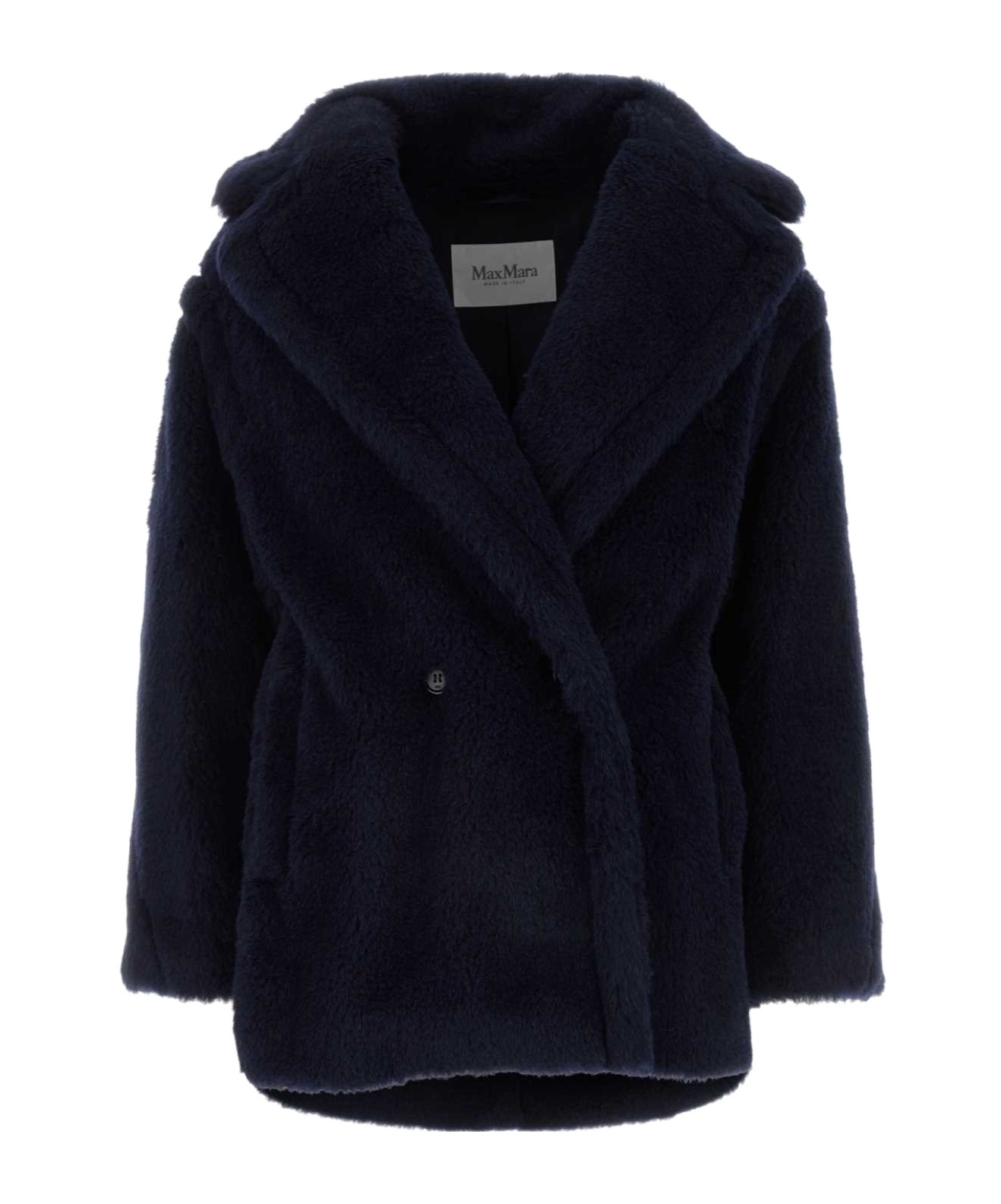 Shop Max Mara Olga Double-breasted Teddy Coat In Black