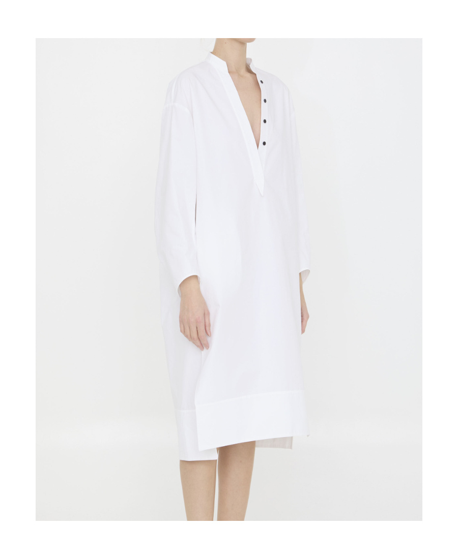 Khaite White Cotton Dress In White