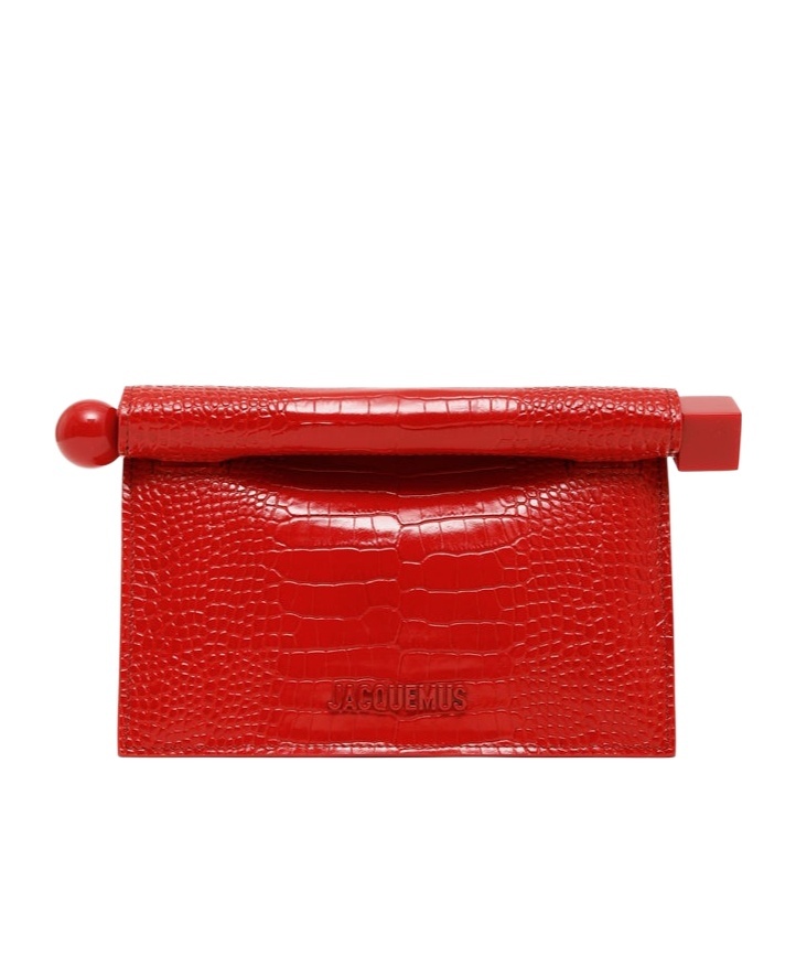 Jacquemus Logo Clutch In Red