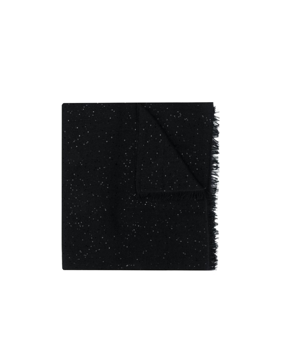 Brunello Cucinelli Sequin Embellished Scarf In Black