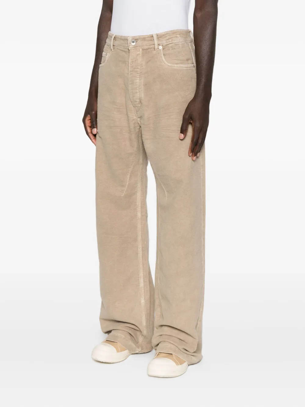 Rick Owens Drkshdw Wide-leg 5-pocket Denim Trousers In Brown