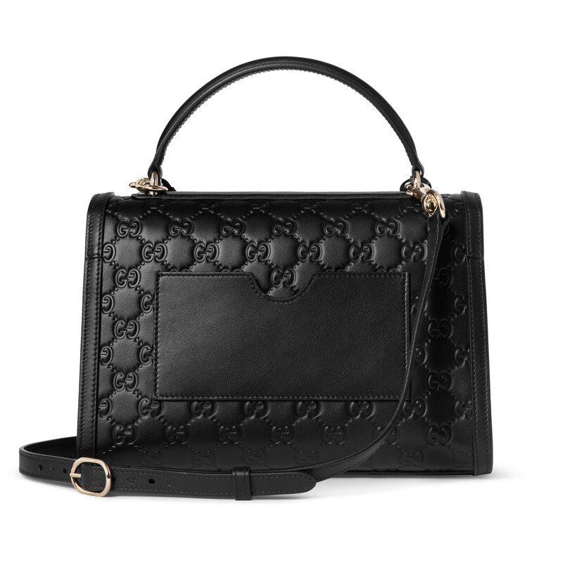 Gucci Padlock Medium Top Handle Bag In Black