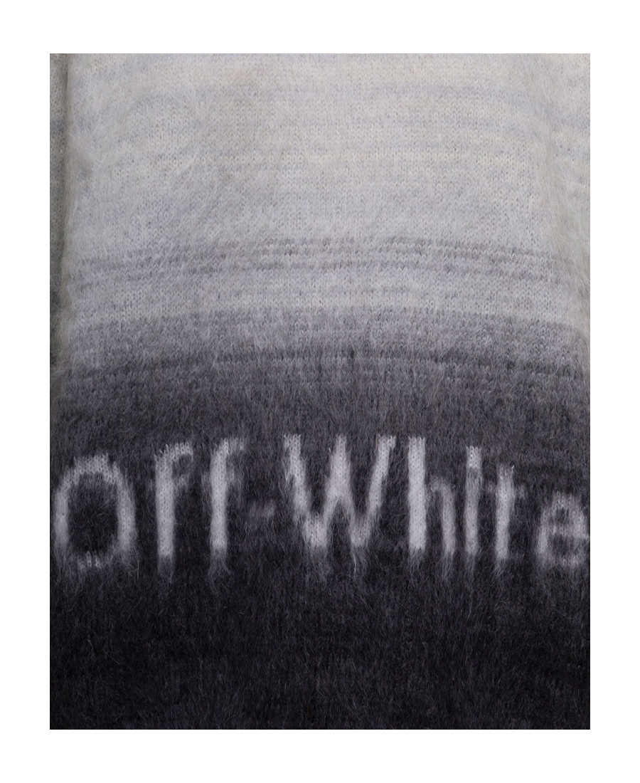 Off-white Mohair Helvetica Logo Wool Blend Sweater In Multi