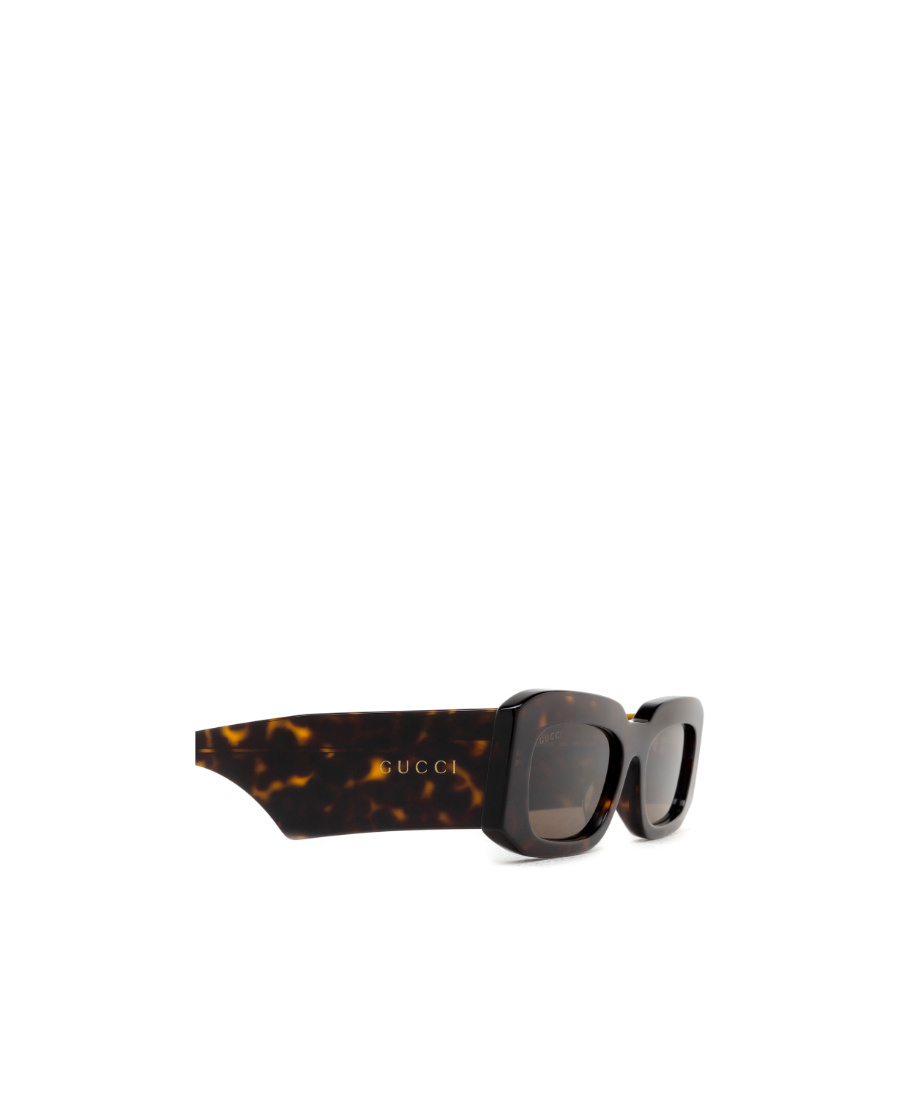 Gucci Tortoiseshell-effect Rectangle-frame Glasses In Brown