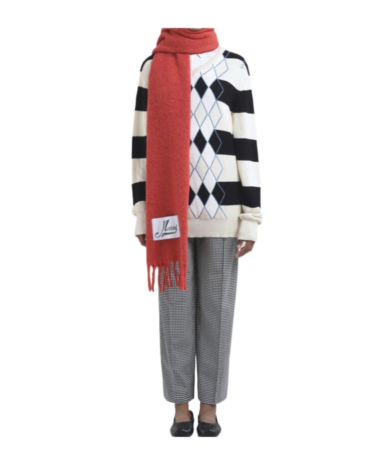 Marni Fringed Scarf In Red