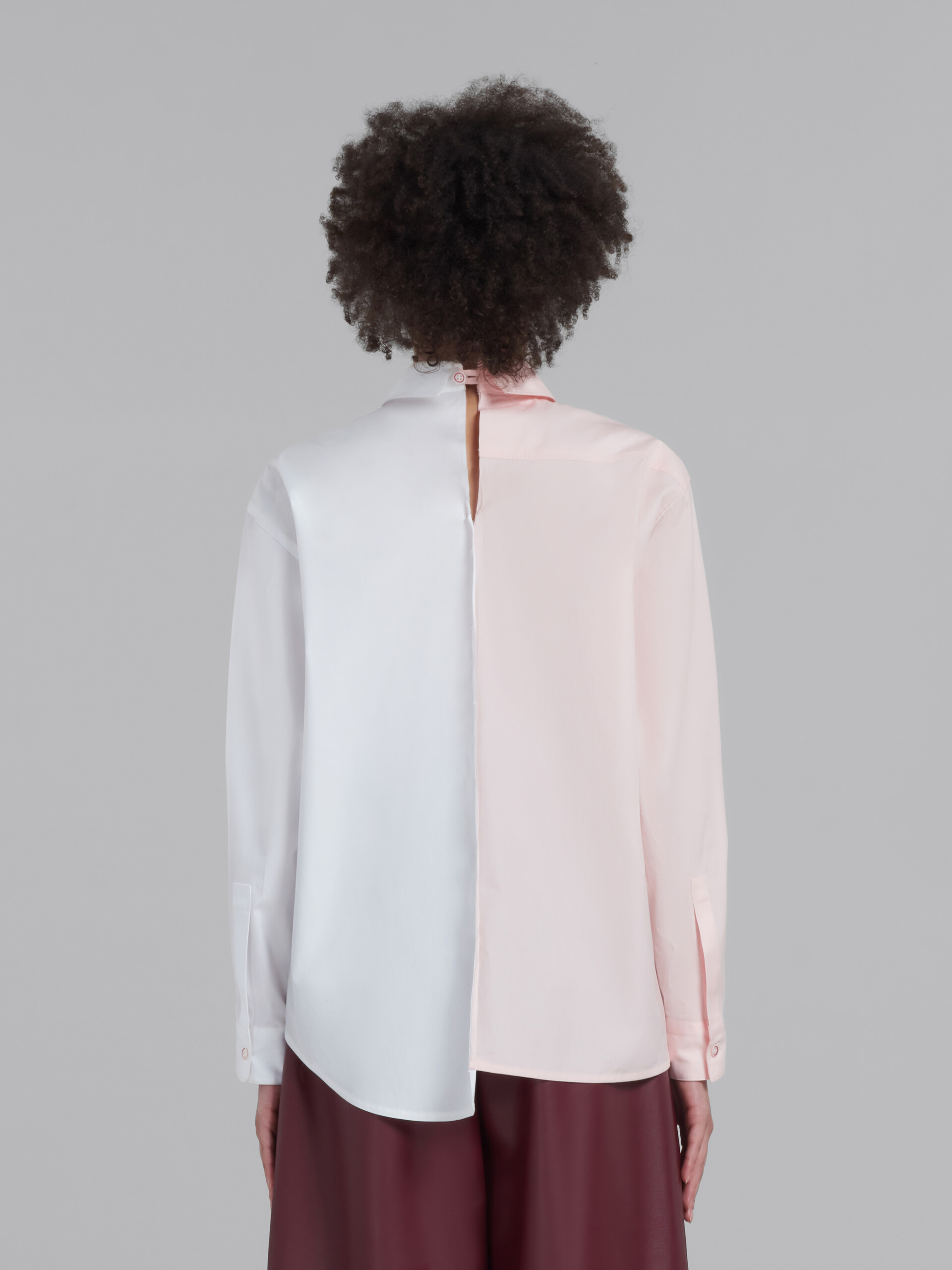 Marni White Asymmetric Shirt In Bio Poplin In White