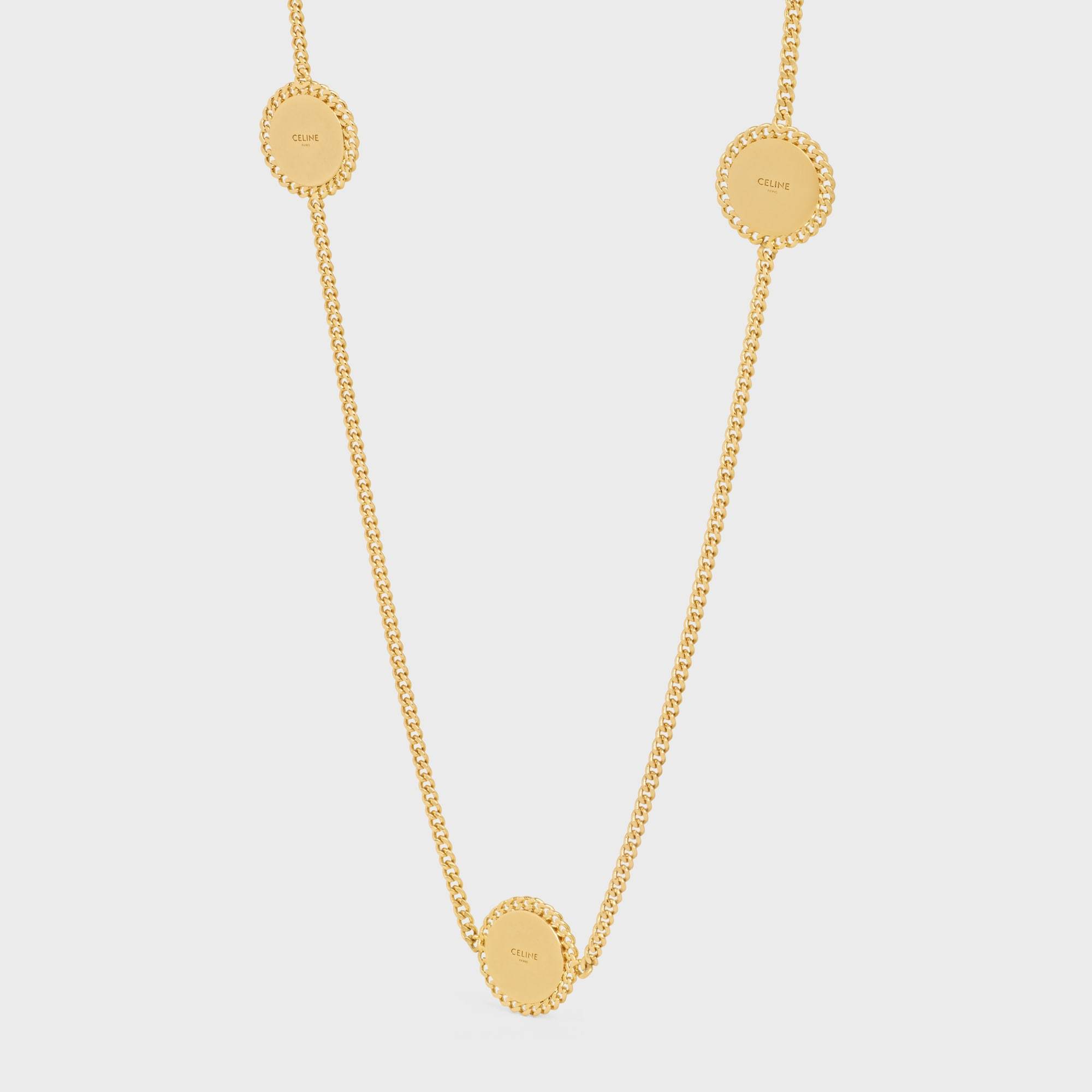 Celine Sautoir In Brass With Gold Finish In Yellow