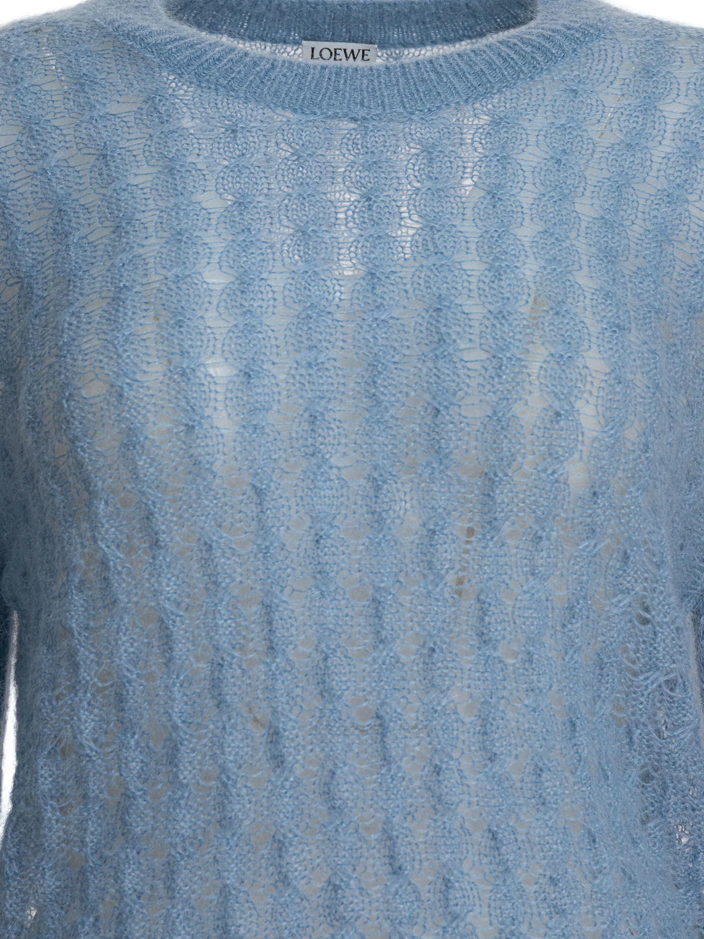 Loewe Mohair And Wool Blend Sweater Knitwear Light Blue In Blue