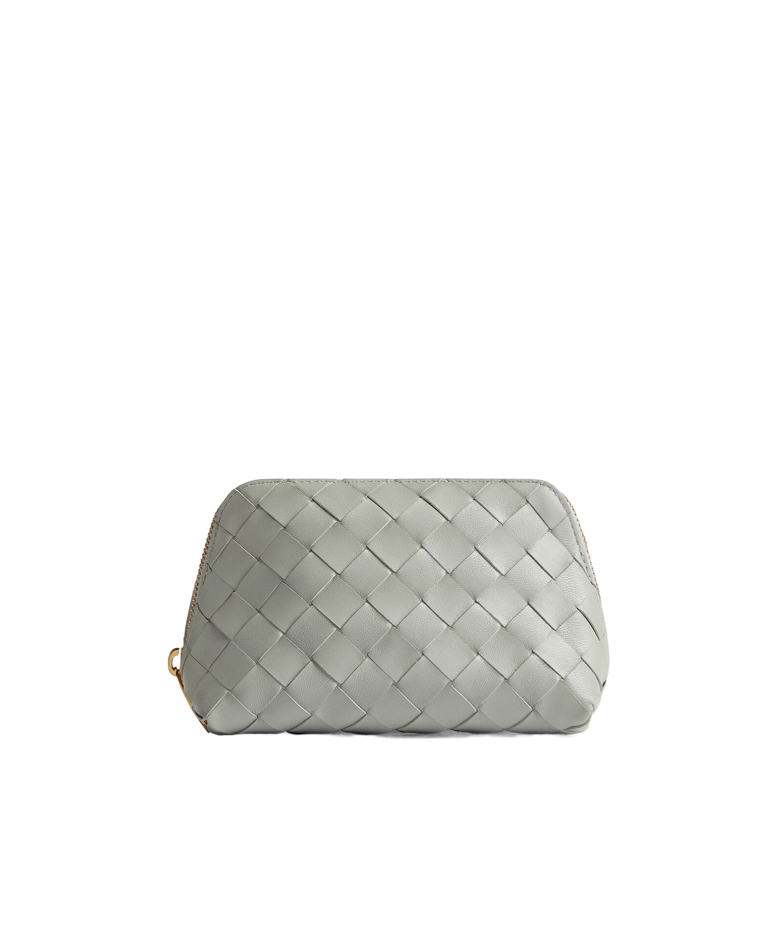 Bottega Veneta Intreciato Knitting Makeup Bag In Gray