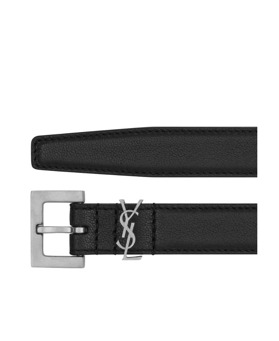 Saint Laurent Monogram Belt In Black