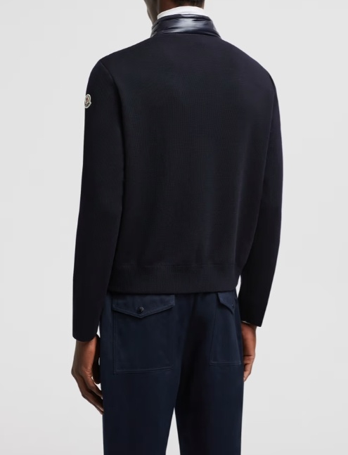 Moncler Long-sleeved Down Jacket In Blue