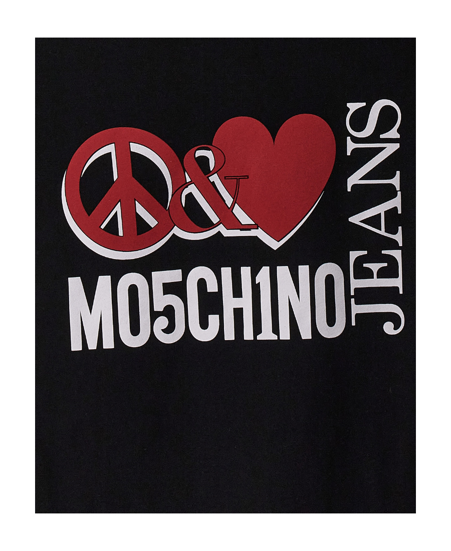 Moschino Jeans Logo Printed Crewneck T-shirt In Black
