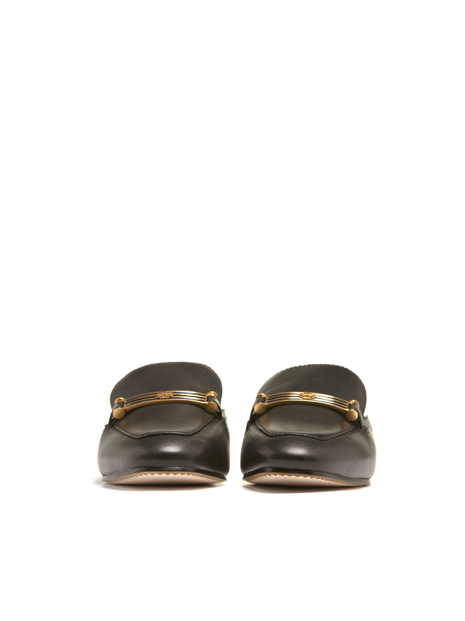 Shop Tory Burch Linnie Bit Horse Button Muller Shoes In Green