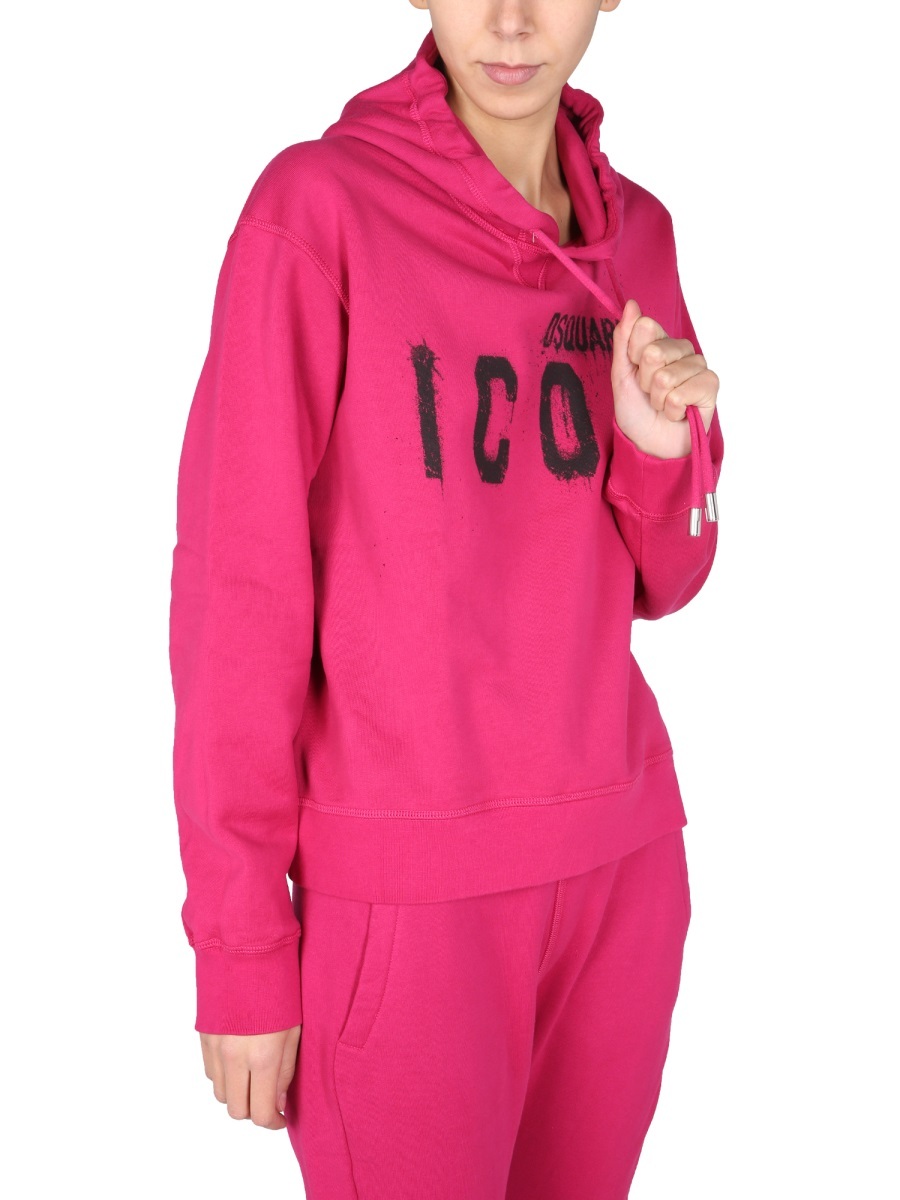 Dsquared2 Graffiti Logo Print Hoodie In Pink