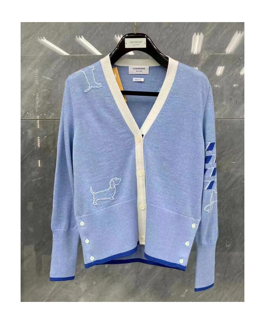 Thom Browne Hector Icon 4-bar Stripe Cardigan In Blue